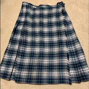 Vintage Plaid skirt with leather buckle
